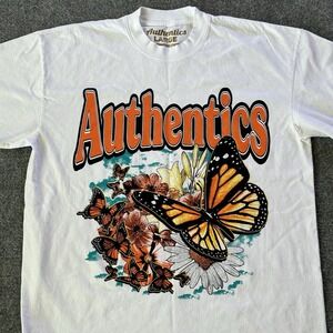Authentics Shirt Adult White Butterflies Graphic T-shirt Street Wear Tee Monarch